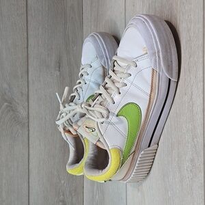 Nike Womens FD0872-100 Leather Platform sneakers shoes boots 8